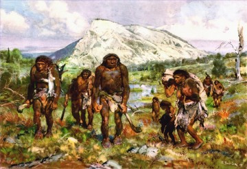 cazadores primitivos Pinturas al óleo